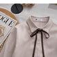 Collegiate lace up Lapel shirt casual long sleeve top  6356