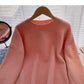 The new Korean style is simple, casual, loose, split long sleeved top  5949