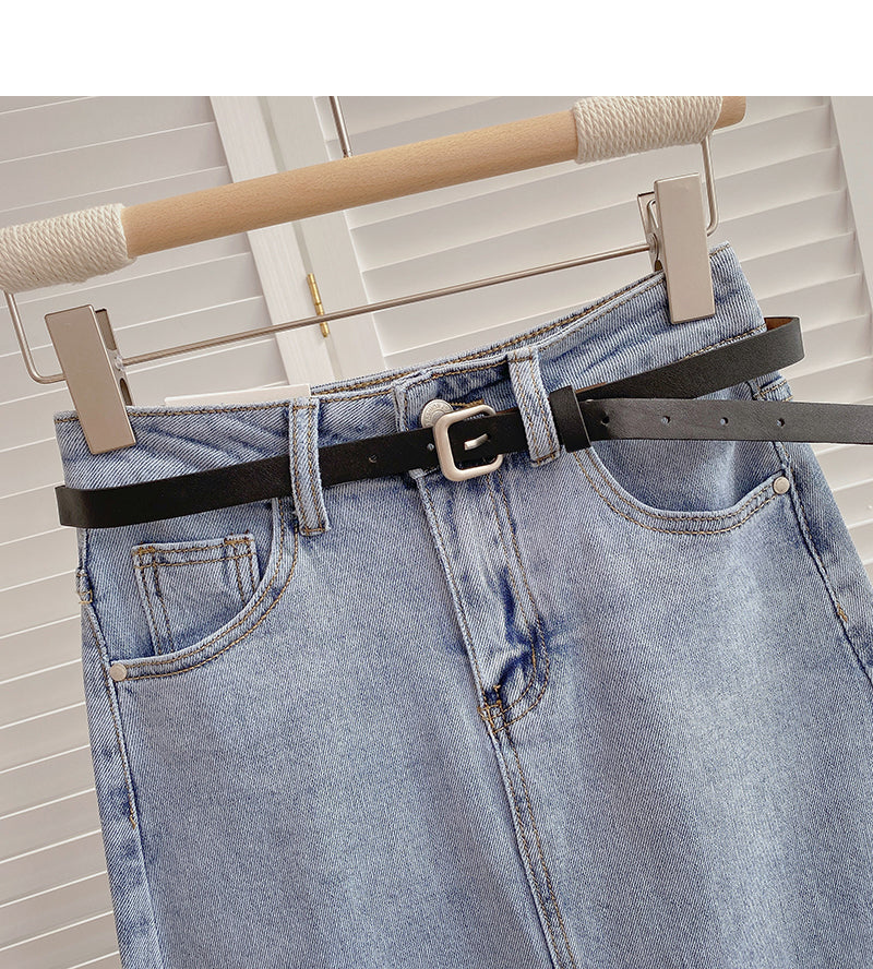 Versatile port style high waist split skirt  5820