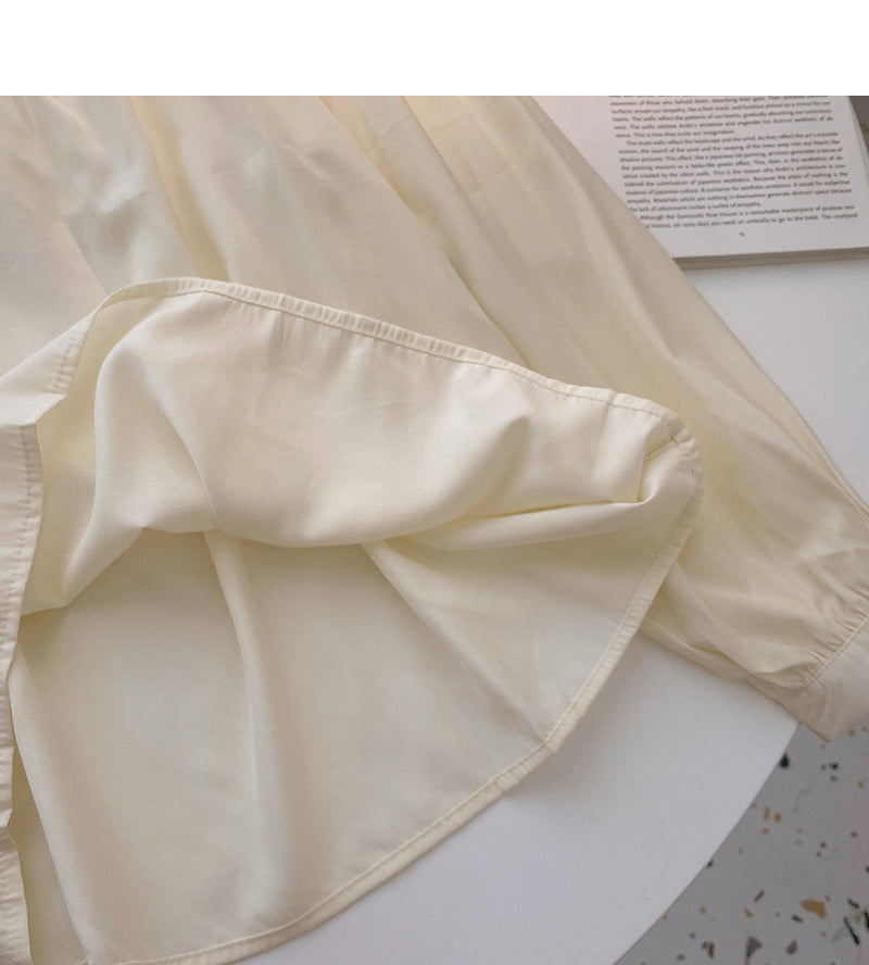 Small design bandage square neck thin long sleeve loose top  6317