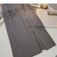 Design Sense, einreihiger, geteilter A-Linien-Schmal-Strickrock 5741