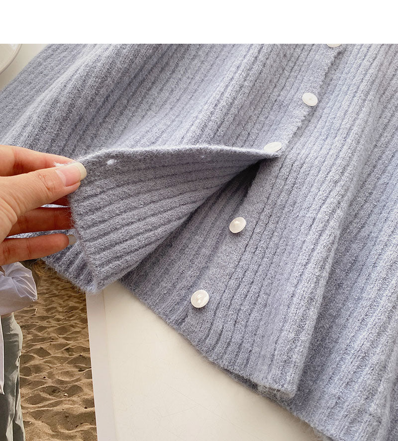 Cardigan à manches longues et col en V pour femme, tricot décontracté et polyvalent, 6554