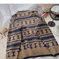 Lazy Hong Kong retro contrast color round neck long sleeve loose top  5963