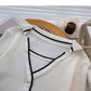 Schlankes Design mit personalisiertem Revers-Langarm-Pullover Top 6604