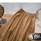 Versatile fashion solid high waist A-shaped medium length skirt  5814