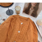 Single breasted round neck twist sweater  5986