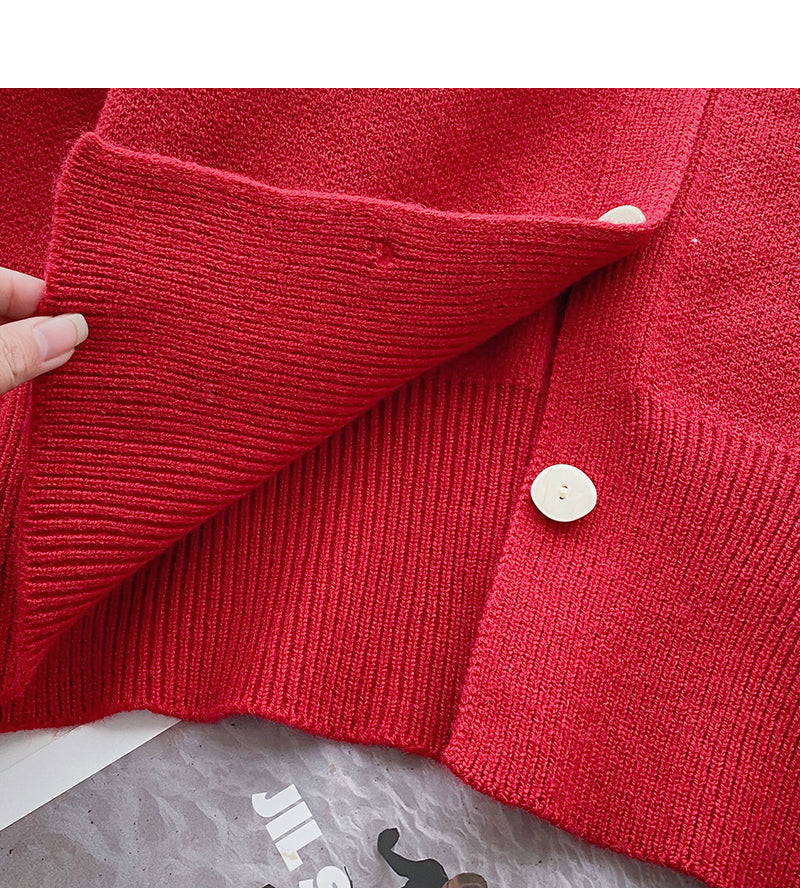 Vintage-Strickjacke mit Schleifenrevers 6193