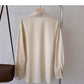 Chemise ample à manches longues avec poche d'amour personnalisée Haut à revers 6430