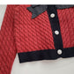 Bow knot small fragrance round neck color matching twist sweater  6064