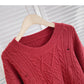 Twist solid color knitted sweater personalized hollow hole top  6087