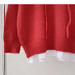 Pull femme style paresseux rétro ample à manches longues à capuche faux haut deux pièces 6197