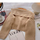 Retro lazy temperament short long sleeve Navy collar T-shirt  5861