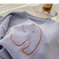 Retro lazy aging fun loose long sleeve top  6040