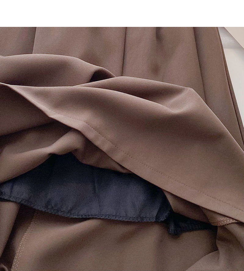 Hong Kong style fashion slim A-shaped high waist leisure skirt with belt  5758