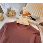Slim fit short versatile casual long sleeve top  6486