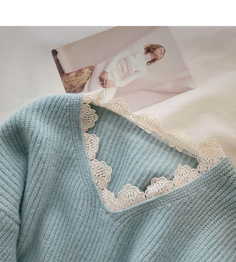Korean sweet design loose long sleeve top  5961