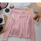 Imitation mink sweater niche V-neck drawstring slim top  6577