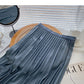 Niche design fashion pleated A-shaped medium and long skirt  5735