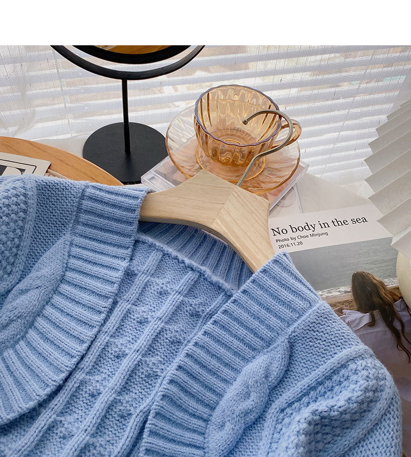 Vintage sweater small coat Long sleeve short top fashion 6067