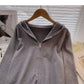 Cardigan tricoté à manches longues et capuche 6578