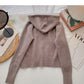 Cardigan knit Hooded Jacket versatile long sleeve top  6522