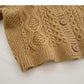 Single breasted round neck retro twist sweater female  6037