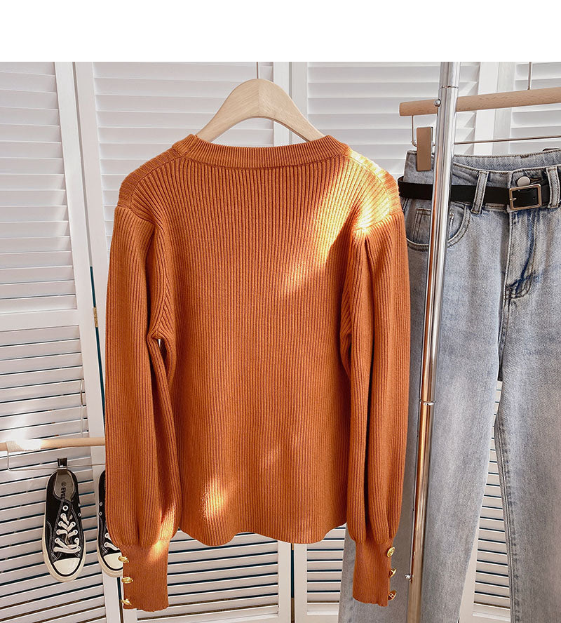 Solider Basic-Pullover Rundhals-Langarmpullover 6146