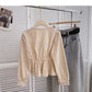Niche design double breasted Square Neck Shirt  6360