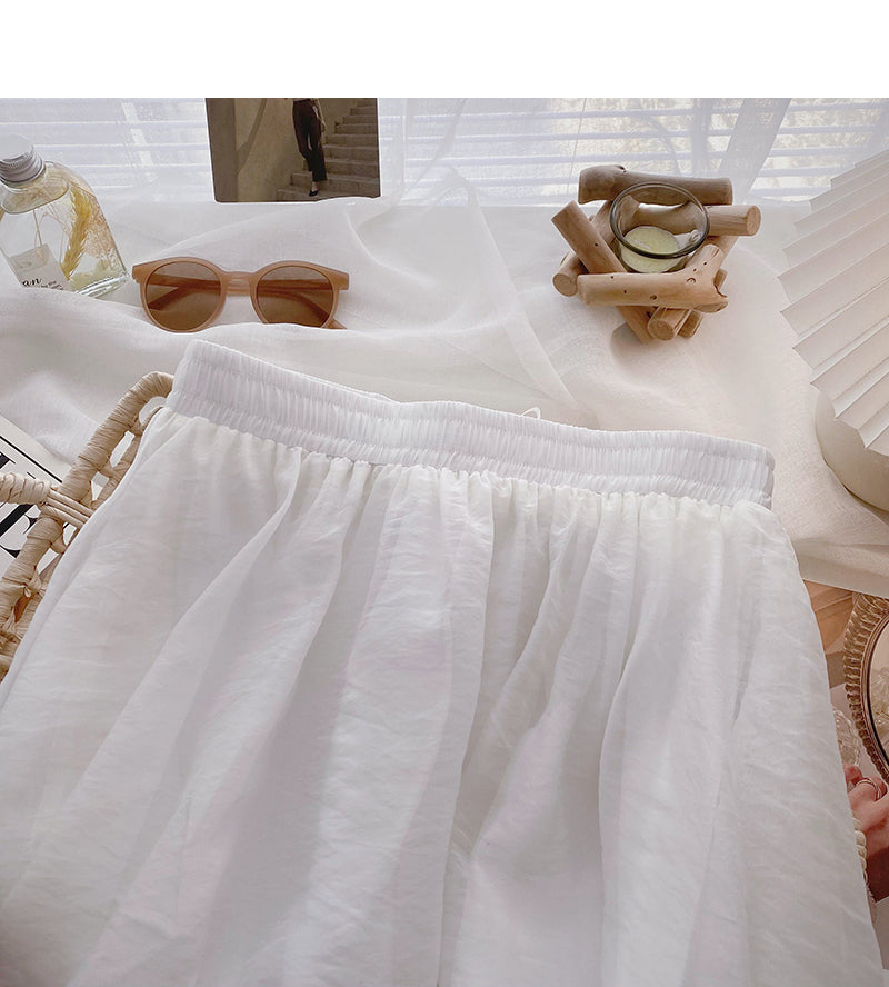 Korean version of slim and long A-line skirt with vertical feeling  5810