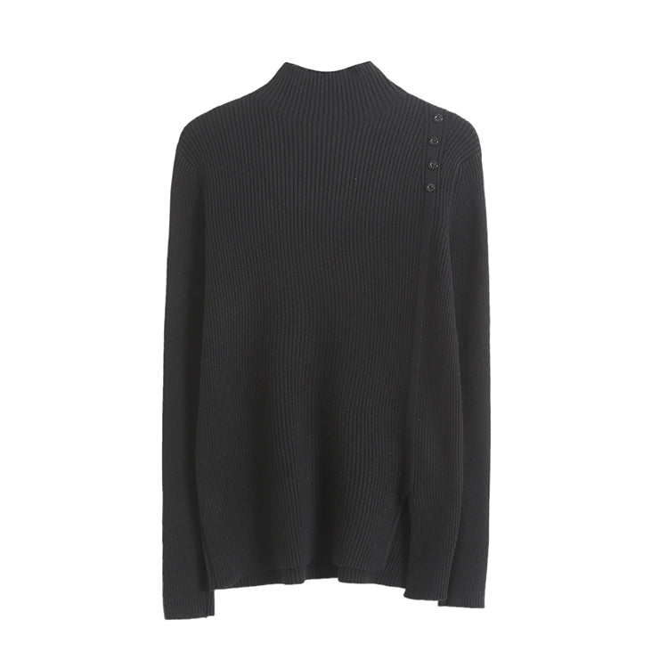 Einfacher vielseitiger Pullover mit halbem Stehkragen 7527