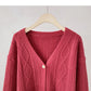 Single breasted V-neck Vintage sweater cardigan  6179
