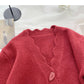 Lazy sweater personality single breasted long sleeved top  6117