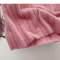 Niche design pit stripe sweater slim square neck top  6156