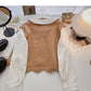 Long sleeve stitching design sense sweater soft top  6607