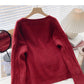 Minority retro V-neck twist Long Sleeve Jacket  6033