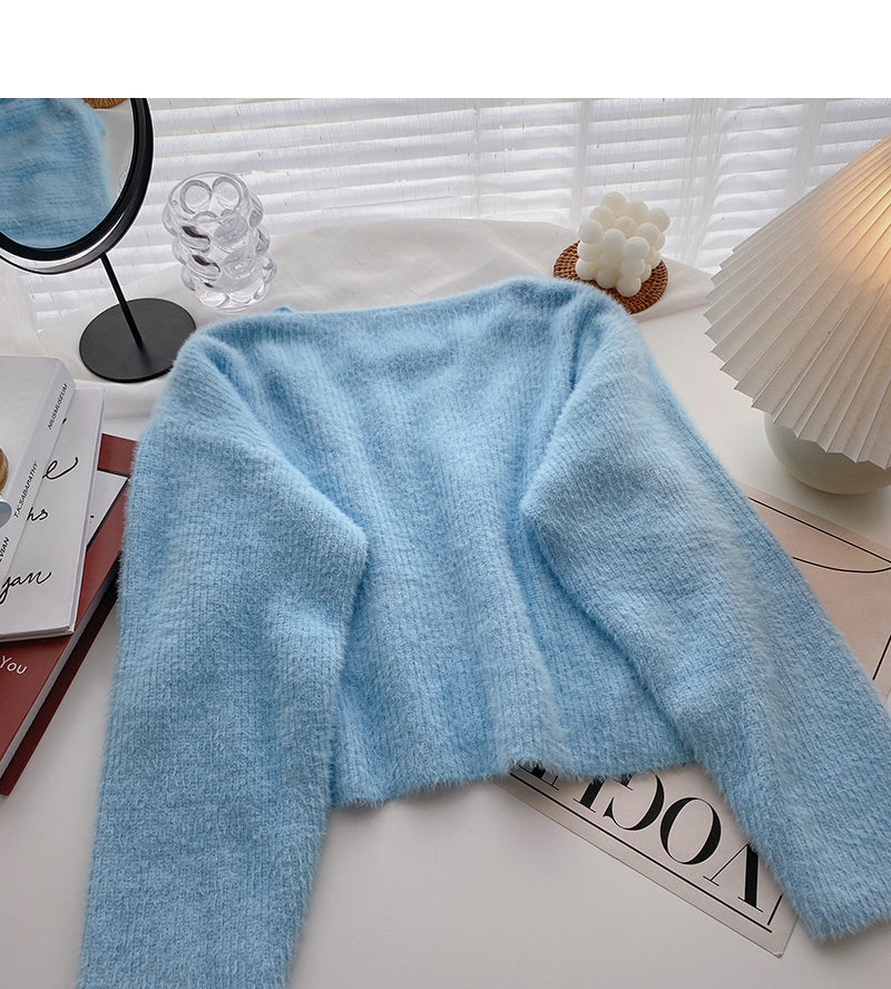 Entwerfen Sie den weichen, wachsartigen Pullover mit V-Ausschnitt für Damen mit langen Ärmeln 5882