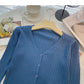 Knitted cardigan women's fashion versatile V-Neck long sleeve top  6558