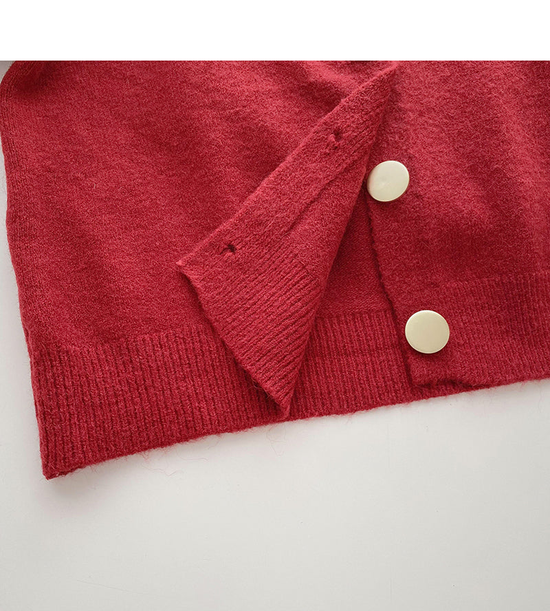 Temperament aging single breasted doll neck long sleeve slim top  6024