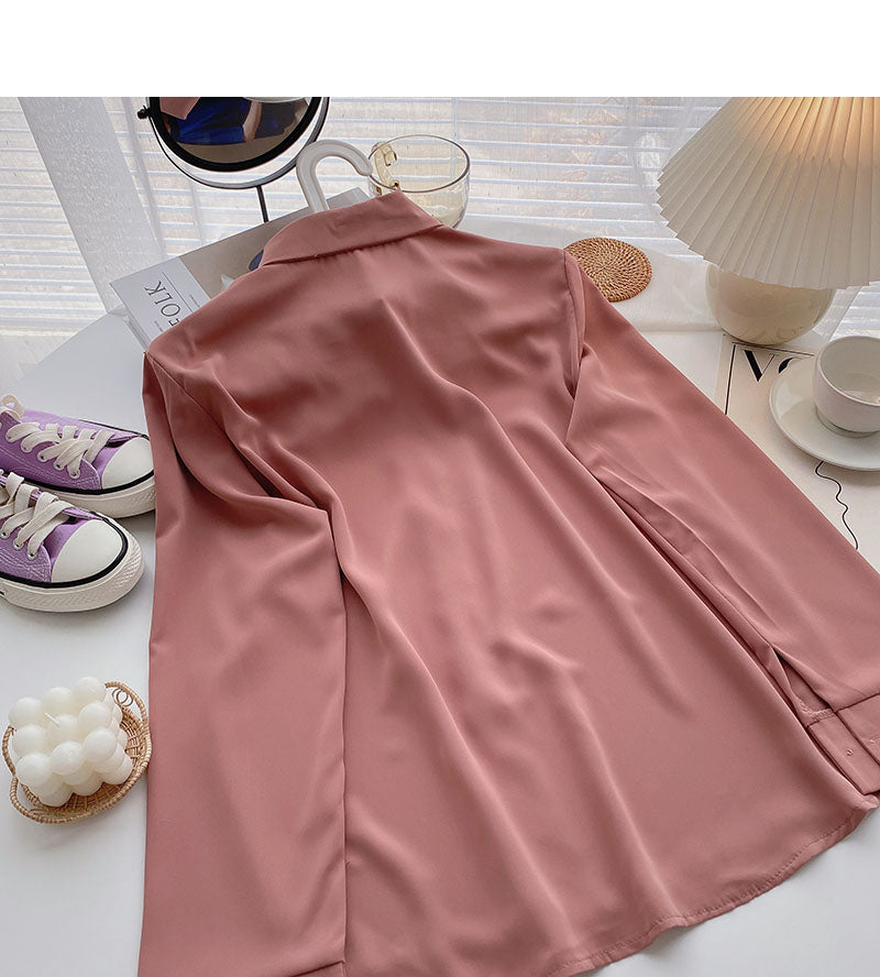 Casual outside with long sleeve top solid shirt  6262