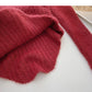 Korean round neck hollowed out irregular slim fitting short sweater  6089