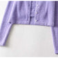 Alternder, süßer, einfarbiger Pullover-Cardigan mit einfachen Knöpfen 7210