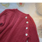 Design Sense personalisierter Diagonalknopf-Rundhals-Pullover mit vielseitigem Oberteil 6032