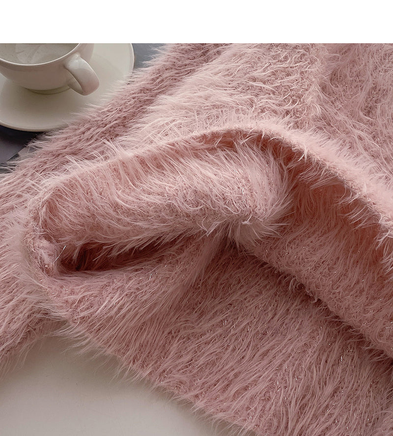 Schlanke Langarm-Pulloverjacke im koreanischen Stil 5928