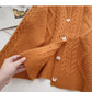 Single breasted round neck twist sweater  5986