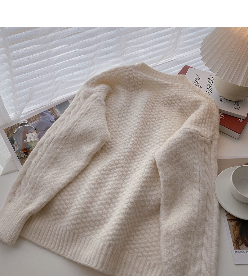 New Korean retro Hong Kong style casual versatile long sleeved twist top  5958