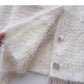 Nerzimitat-Pullover, einfarbig, Strickjacke, Mode 6059