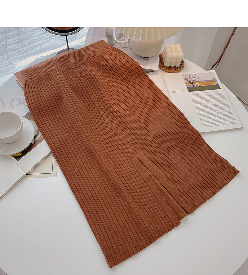 Design: Hong Kong style high waist split Hip Wrap Skirt  5755