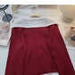 Baby collar long sleeve Vintage sweater single breasted top  6517