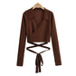 Design sense: the hot girl with exposed navel wears a solid color sweater  7480