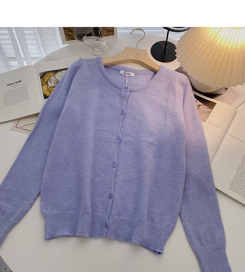 Cardigan Strickmantel einfarbig Langarm Einreiher Top 6661